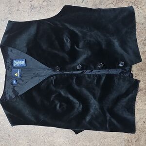 Vintage Liz Sport Black Velvet  Vest Size 12